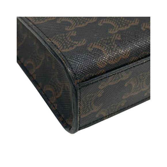 Pre Loved Celine Ava Bag Triomphe Canvas Tote Women Brown Shoulder Bags - Picture 4 of 8